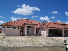 New construction stage "roof tile installation" Picture