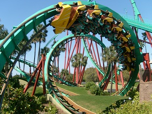 Picture showing a rollercoaster at Busch Gardens in Tampa Florida