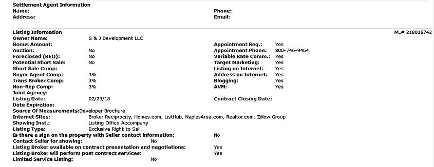 Picture 4 of the Listing information a client will see in the MLS with all property fields