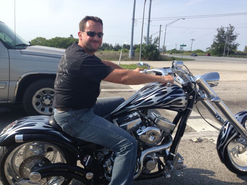 Picture showing of Markus Hartwich driving his motorcycle