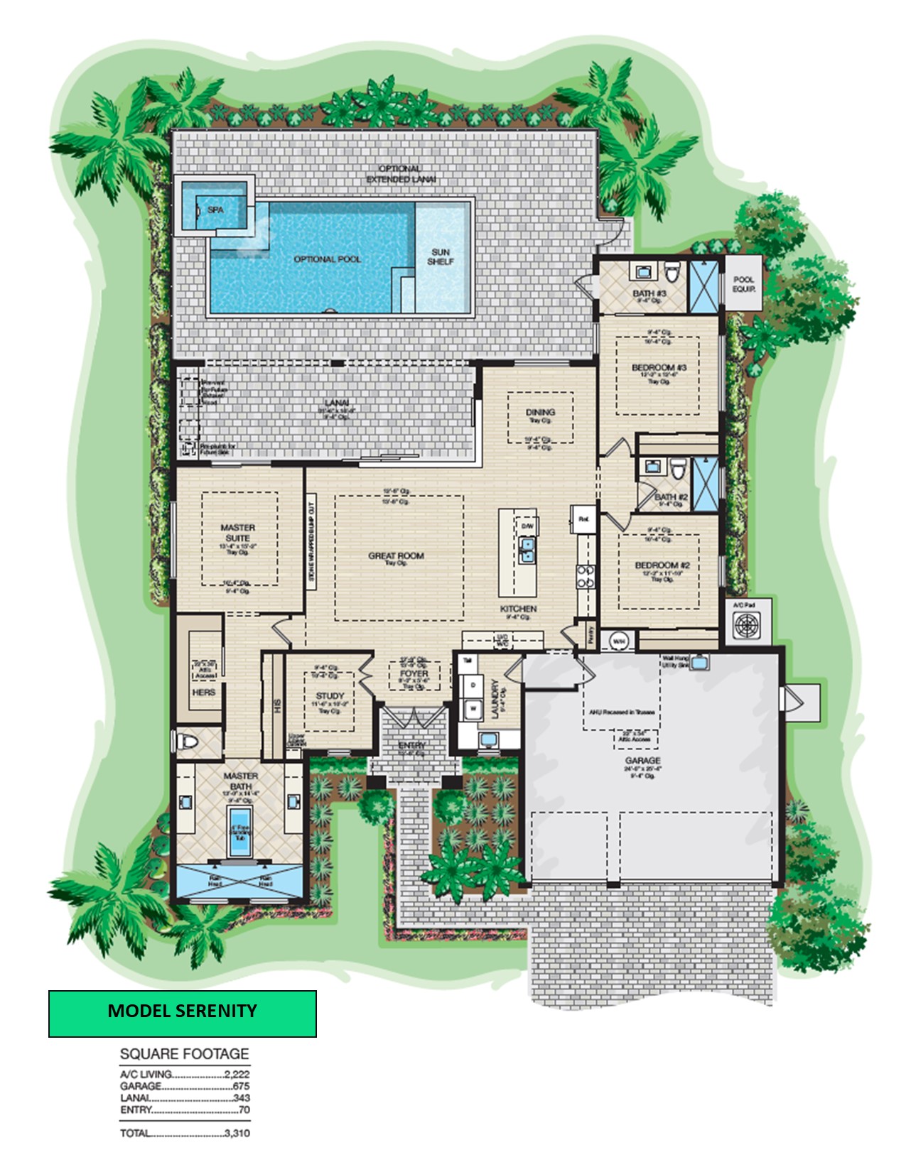 Picture of the artist rendering of the model home Serenity